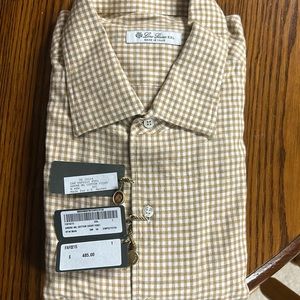 Loro Piana XXL Dress Shirt. Never worn. It is like a mustard/ tan color.